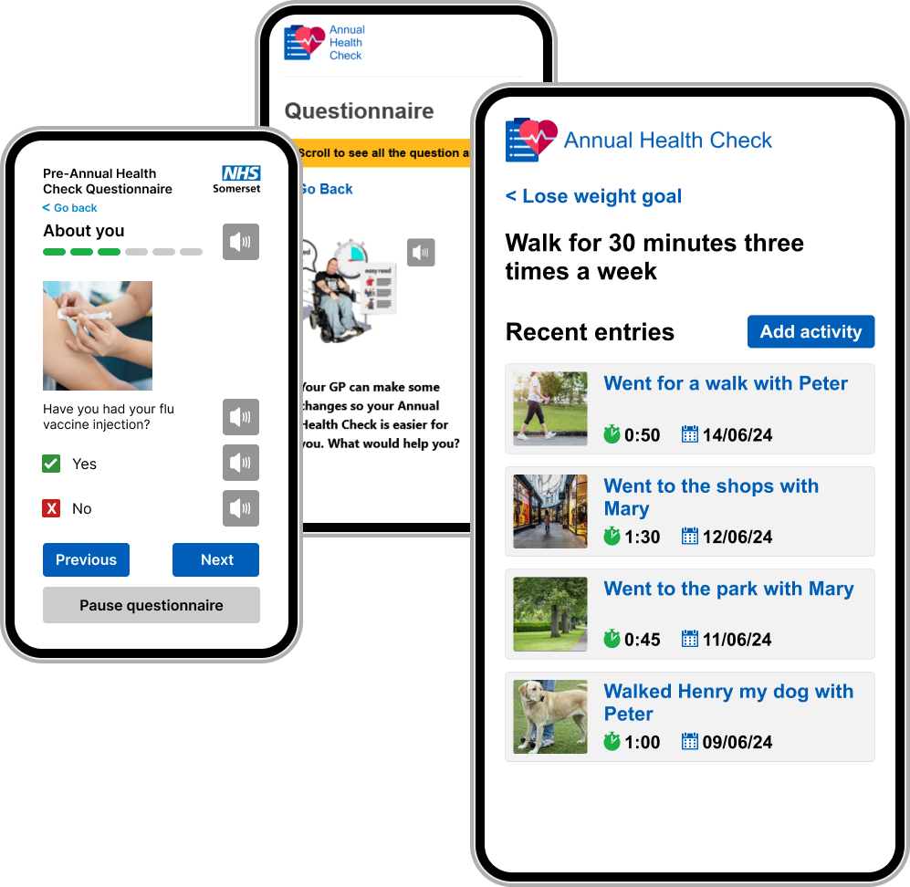 System and app screenshots