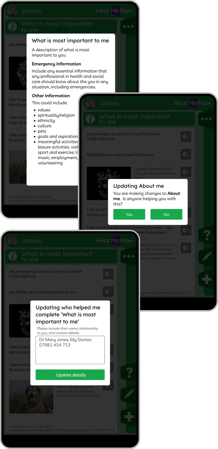 About me app screenshots